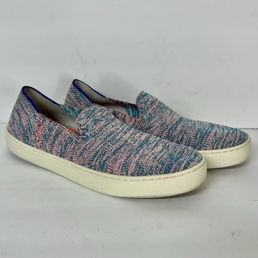 Rothys Shoes Womens 9 The Sneaker Slip On Turquoise Melange‎ Recycled Washable